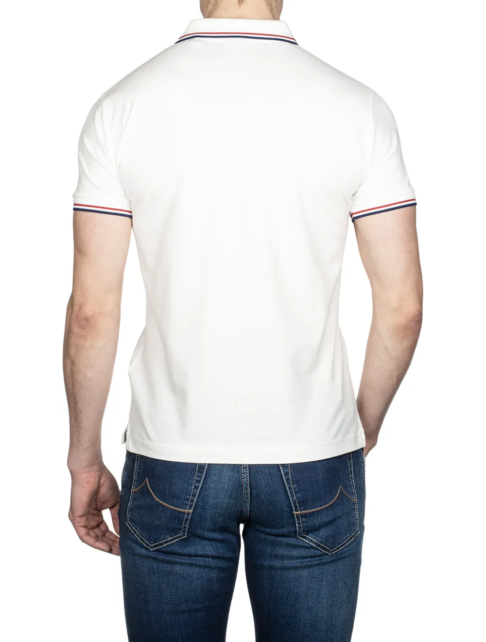 3 Colour Tipping Pique Short Sleeve Rugger Eggshell