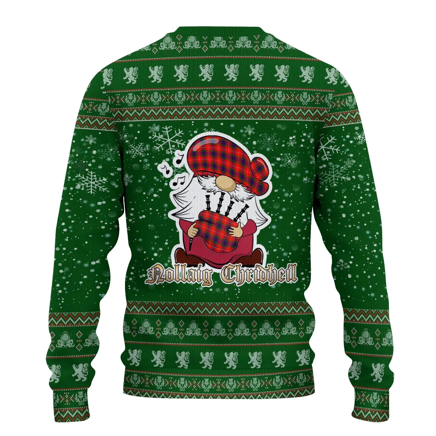 Abernethy Clan Christmas Family Ugly Sweater with Funny Gnome Playing Bagpipes