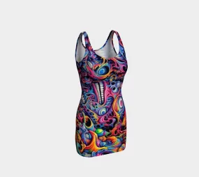 ACID FACE BODYCON DRESS  | ACIDMATH AI