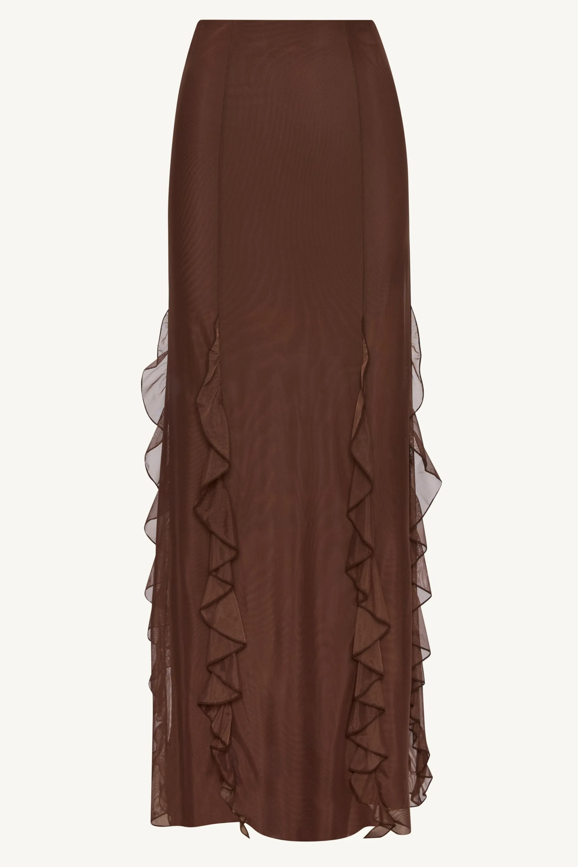 Adriana Waterfall Maxi Skirt - Brown