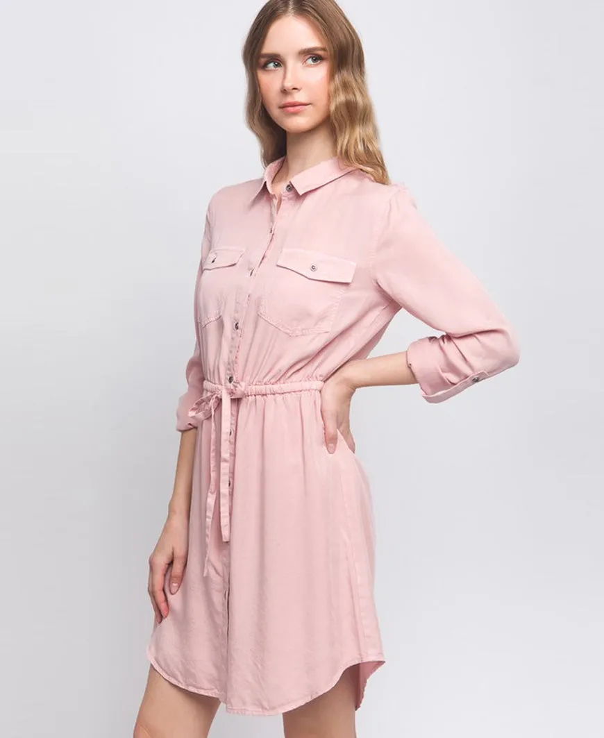 Alana Pink Denim Dress