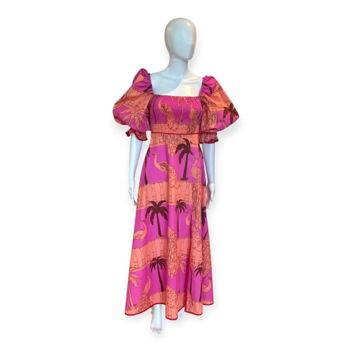 Alize Palm Print Maxi Dress