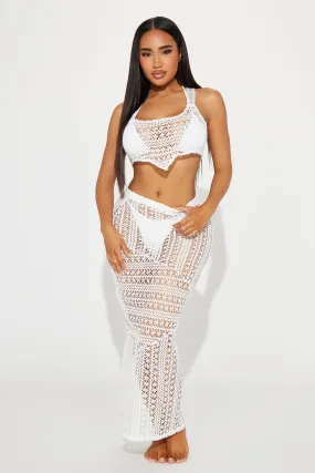 Alora Crochet Cover Up Skirt Set - Ivory