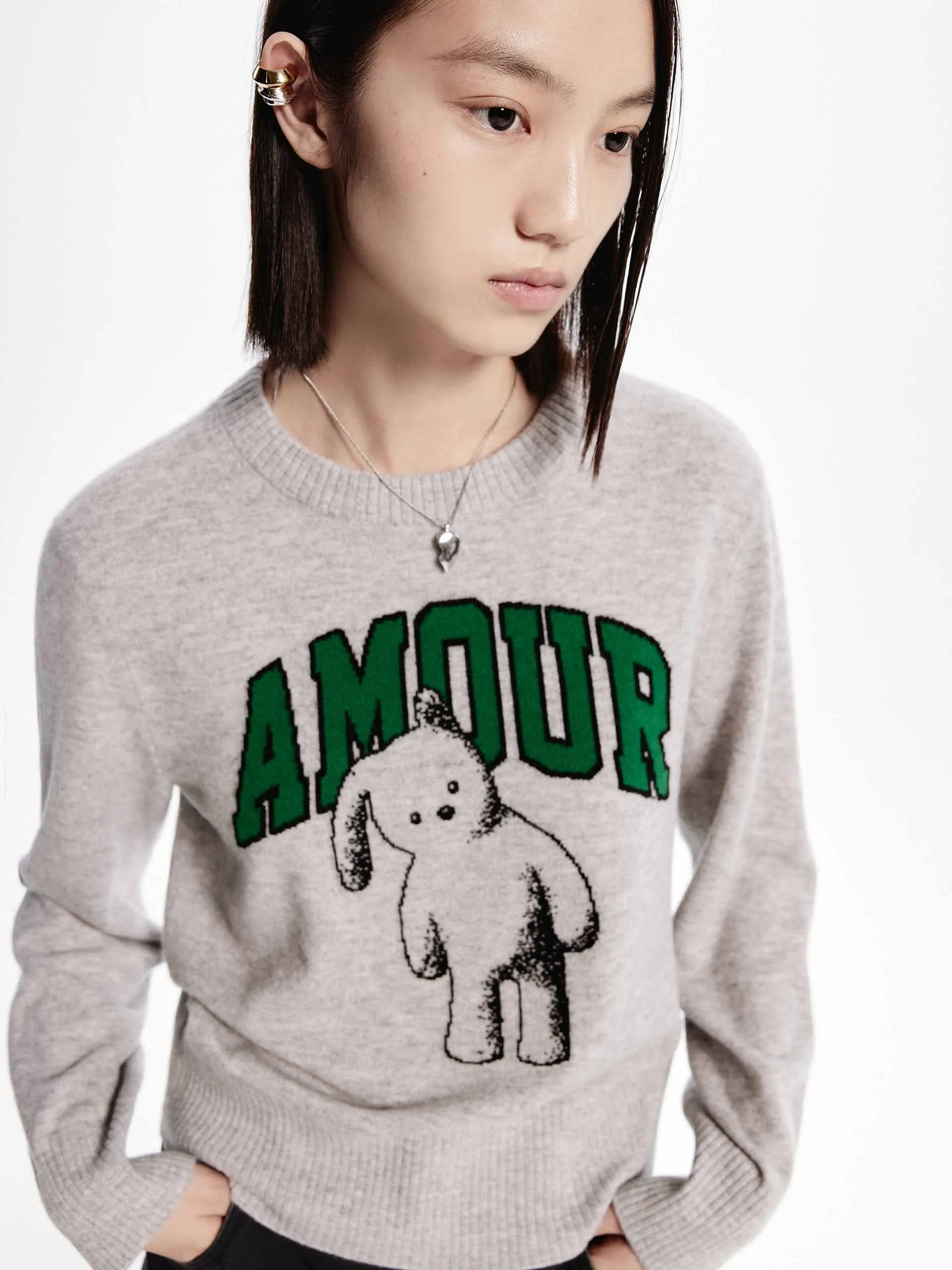 Animal Pattern Wool Sweater