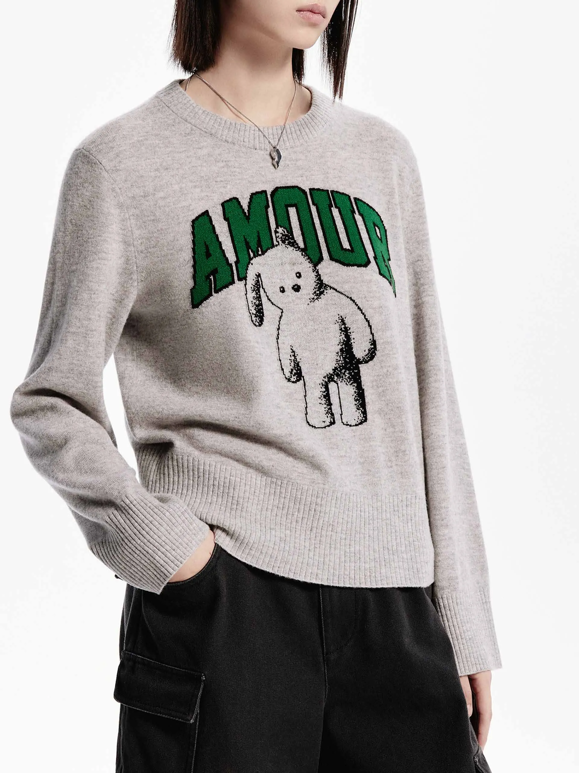 Animal Pattern Wool Sweater