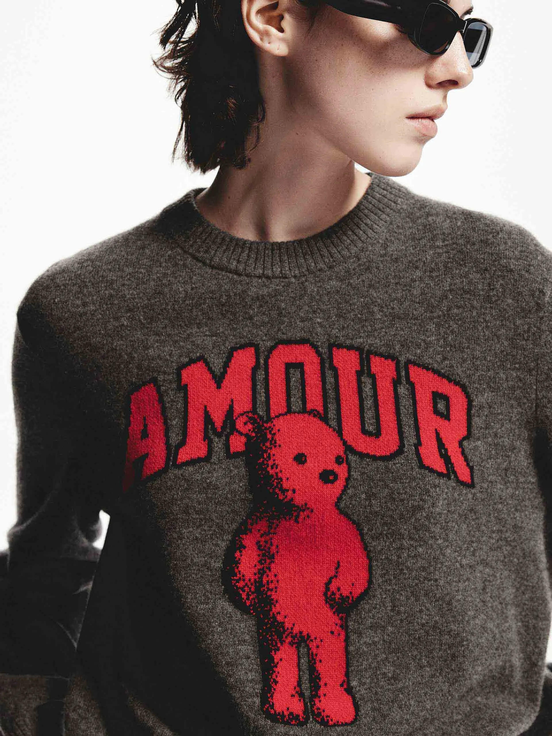 Animal Pattern Wool Sweater