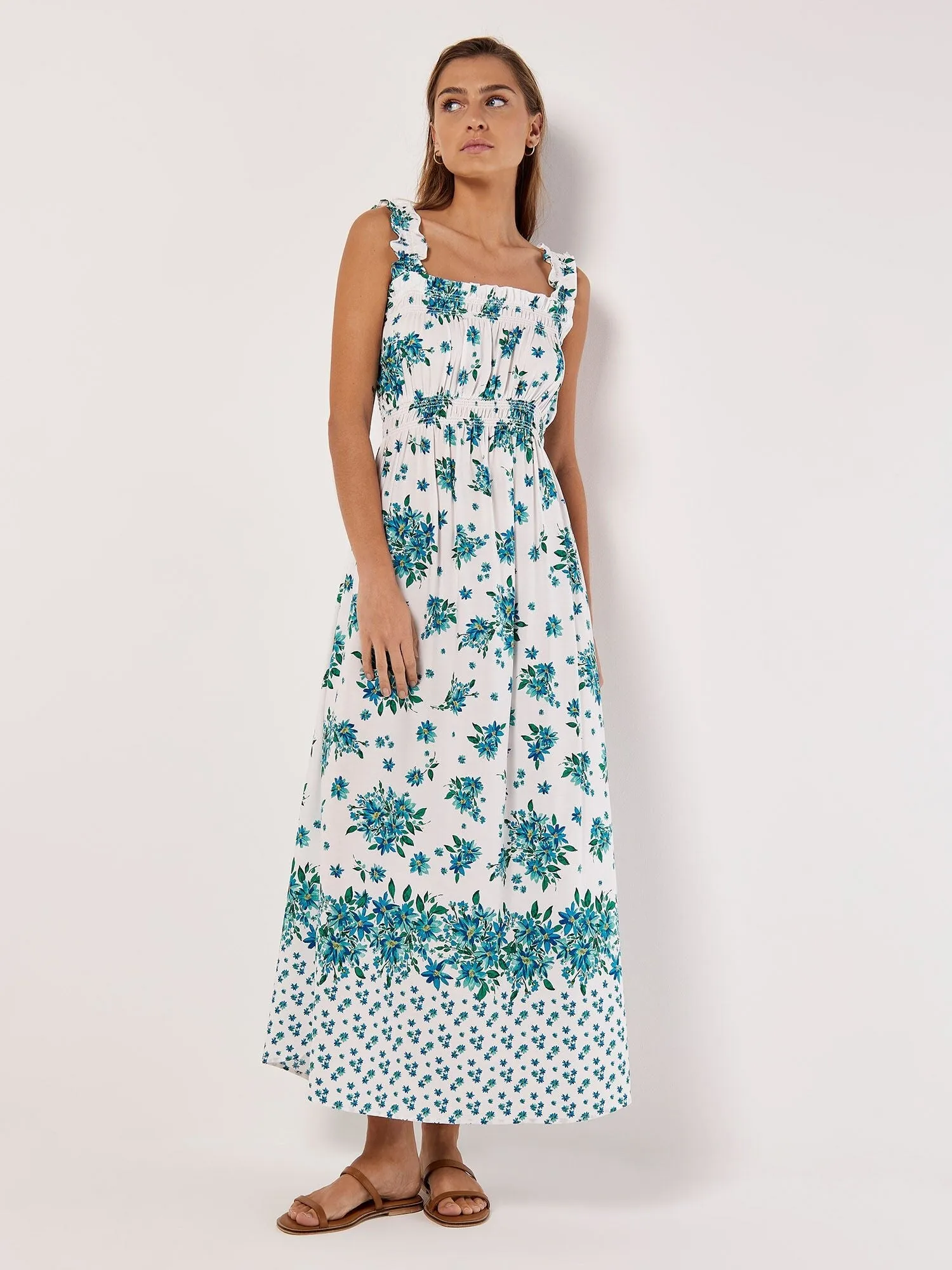 APRICOT - Floral Smocked Milkmaid Maxi Dress - 824850/824928 - FINAL SALE