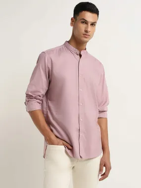 Ascot Dusty Mauve Relaxed Fit Solid Cotton Shirt