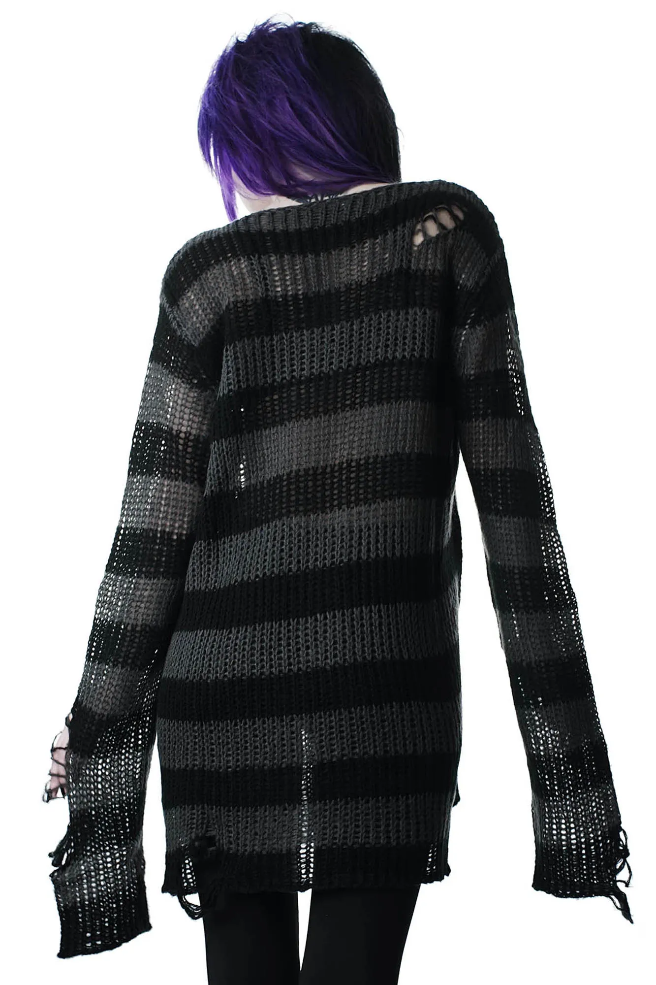 Ash Distress Knit Sweater [B]