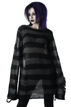 Ash Distress Knit Sweater [B]