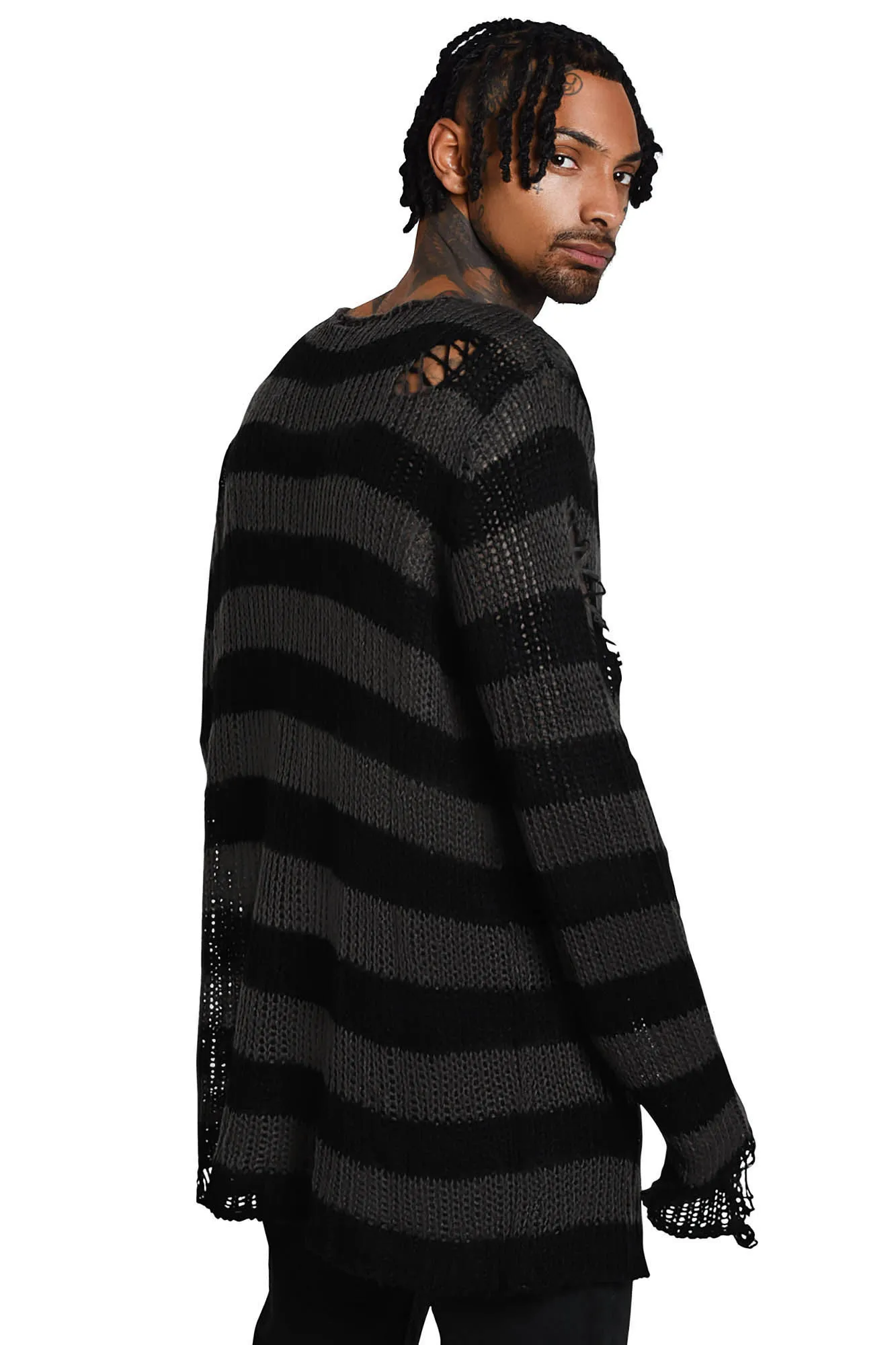 Ash Distress Knit Sweater [B]