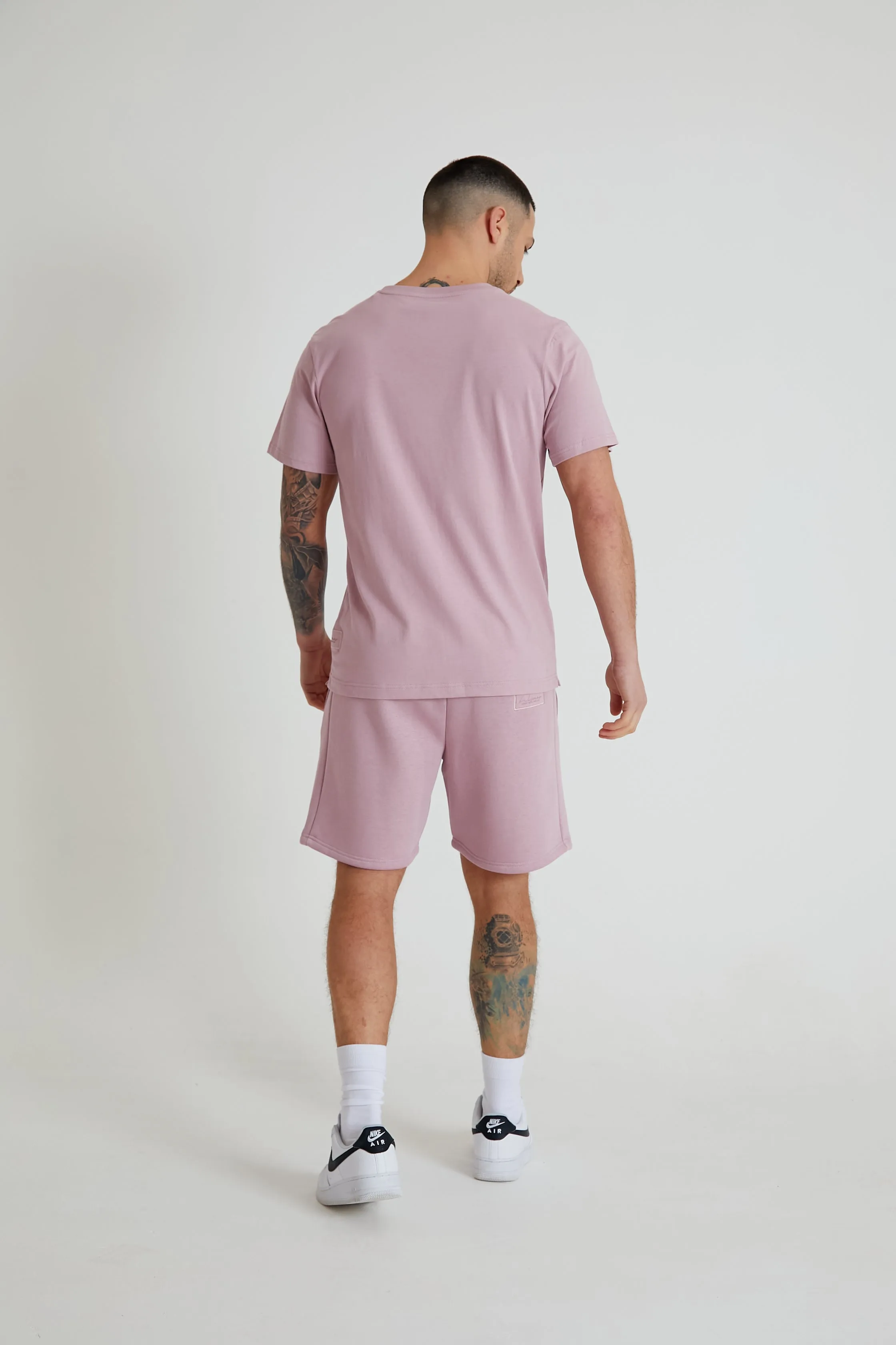 Aston crew neck t-shirt in Mauve haze