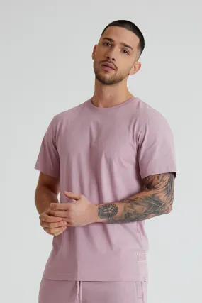 Aston crew neck t-shirt in Mauve haze