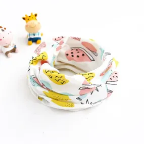 Autumn Winter Children Boys Girls Baby Scarf Cartoon Dinosaur Pattern Cotton O Ring Neck Scarves Spring Warm Scarf