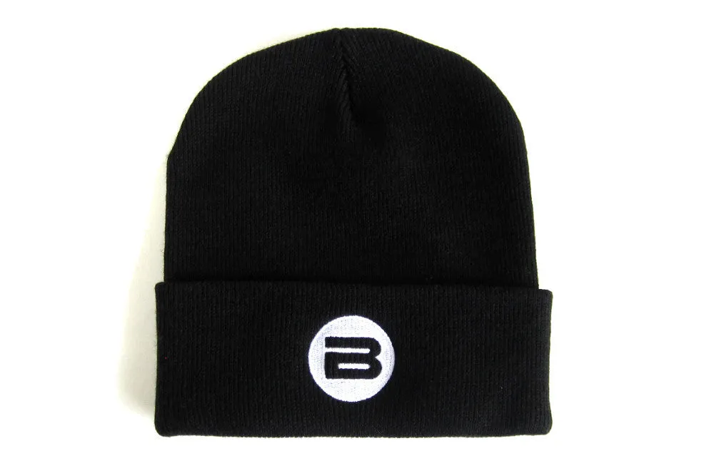 B Logo Black Beanie Hat