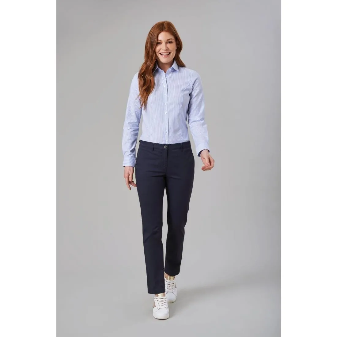 BA082-20 Brook Taverner Womens Houston Slim Leg Chinos Navy Size 20