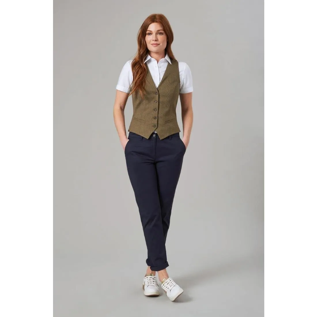 BA082-20 Brook Taverner Womens Houston Slim Leg Chinos Navy Size 20