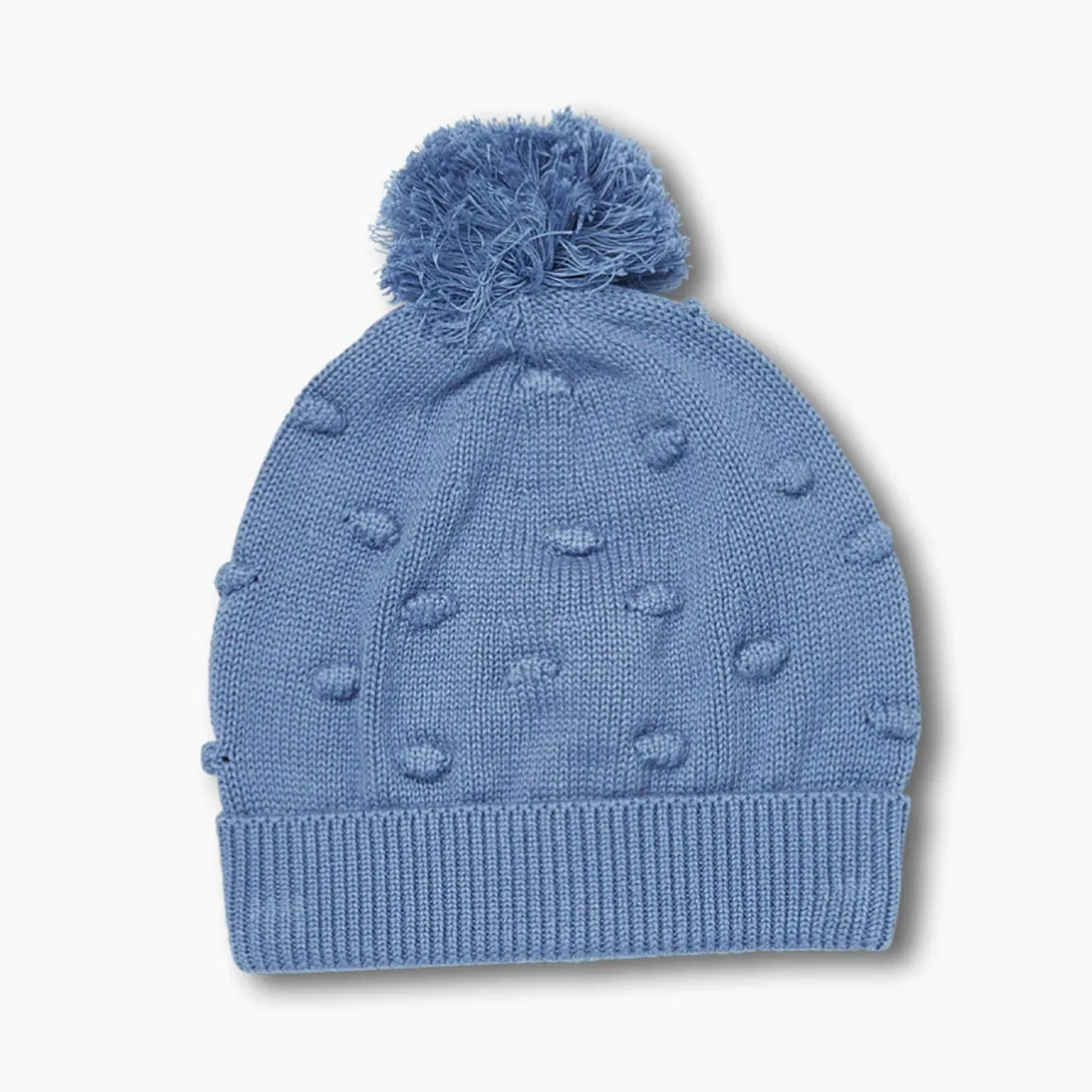 Baby Holland Popcorn Knit Beanie - Steel