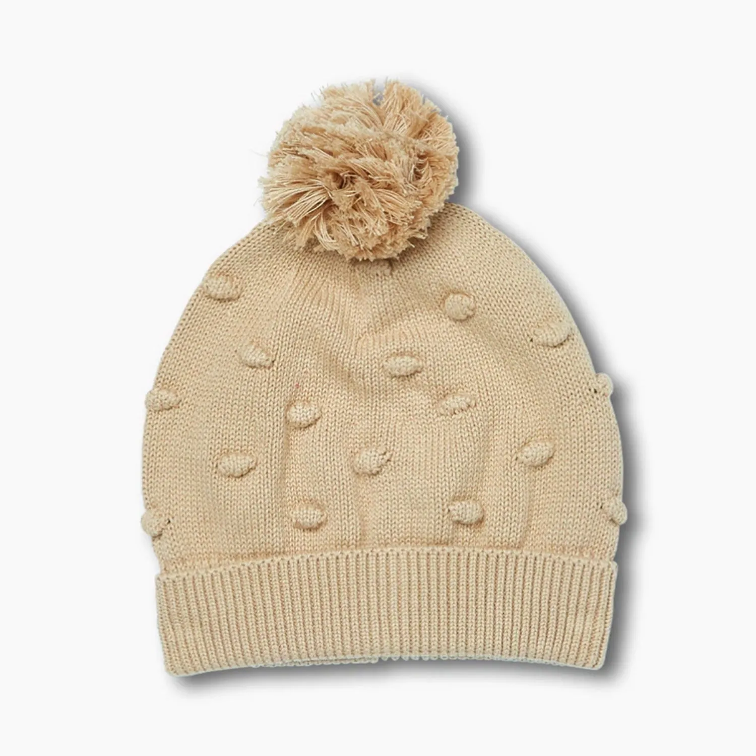 Baby Holland Popcorn Knit Beanie - Toast