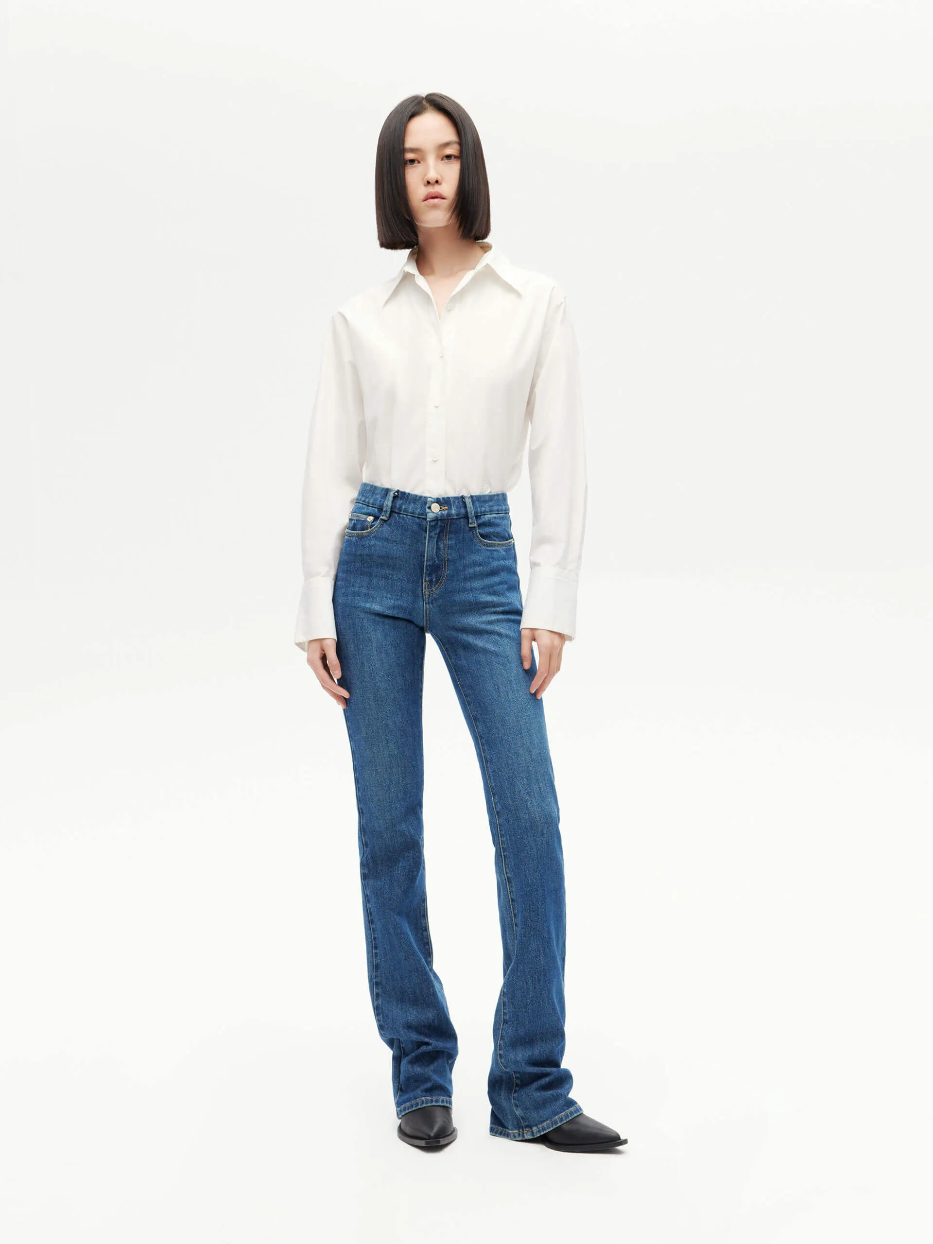 Back Pleated Cotton Shirt