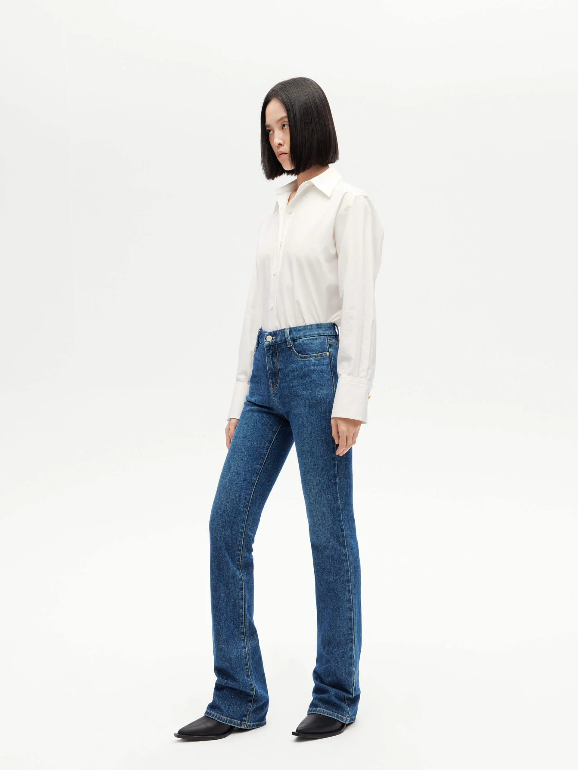 Back Pleated Cotton Shirt