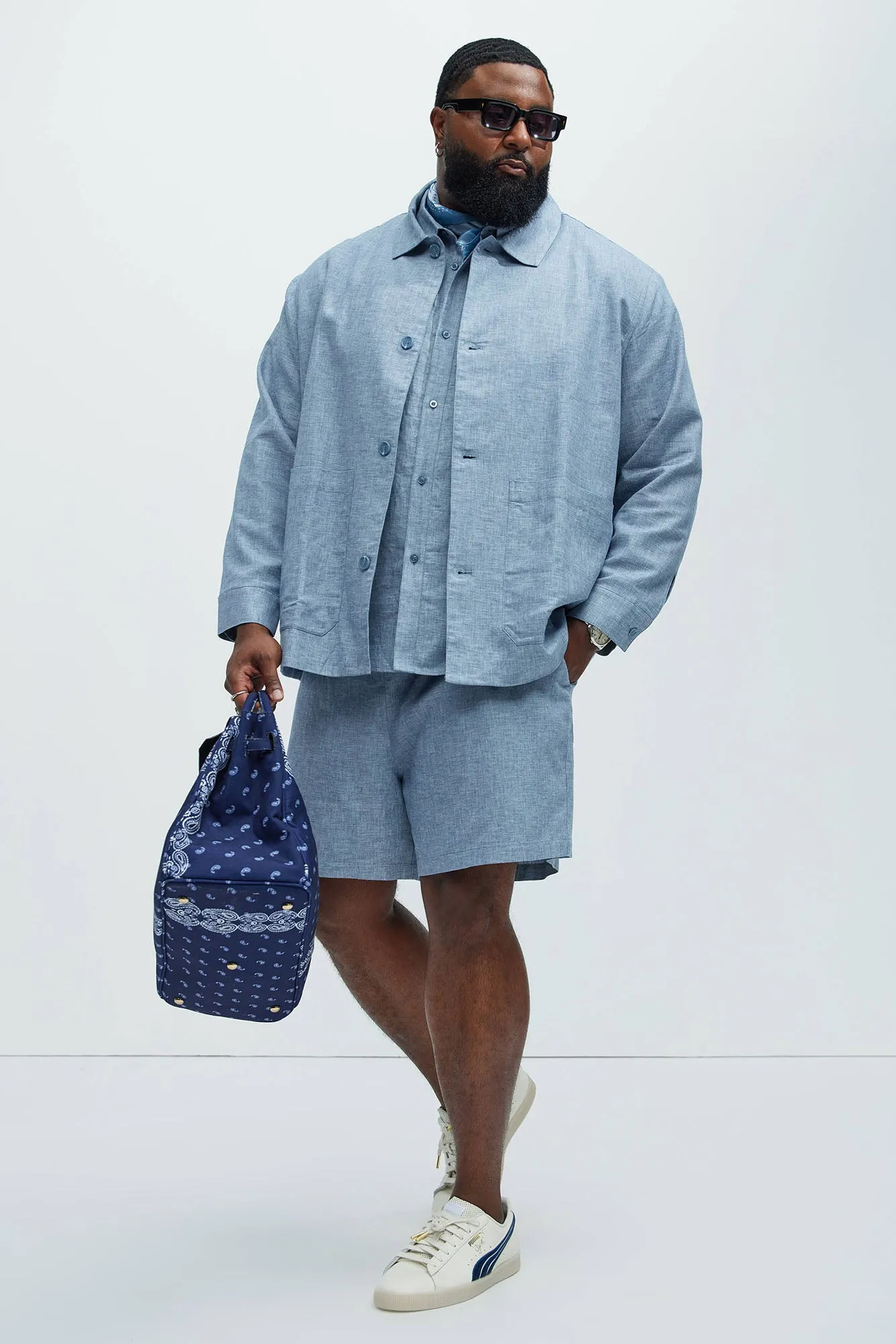 Bahamas Linen Chore Jacket - Blue