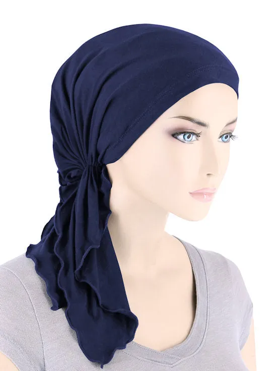 BELLA-BB-785#The Bella Scarf Bamboo Navy Blue