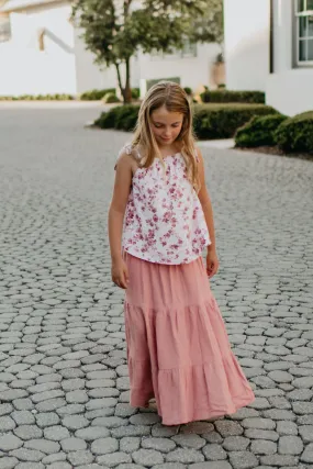 Bella Maxi Skirt (deep coral muslin)