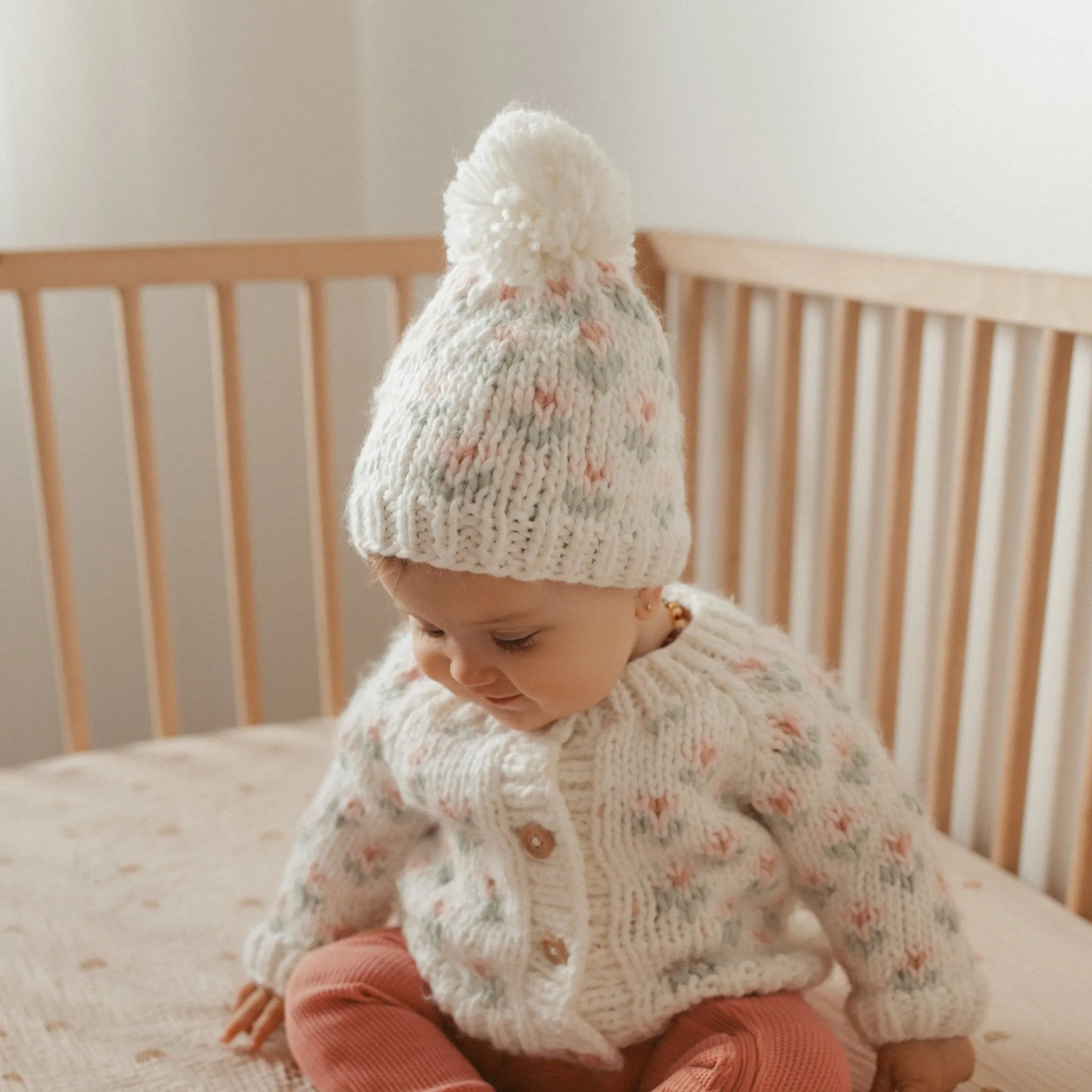 Bitty Blooms Blush Cardigan Sweater