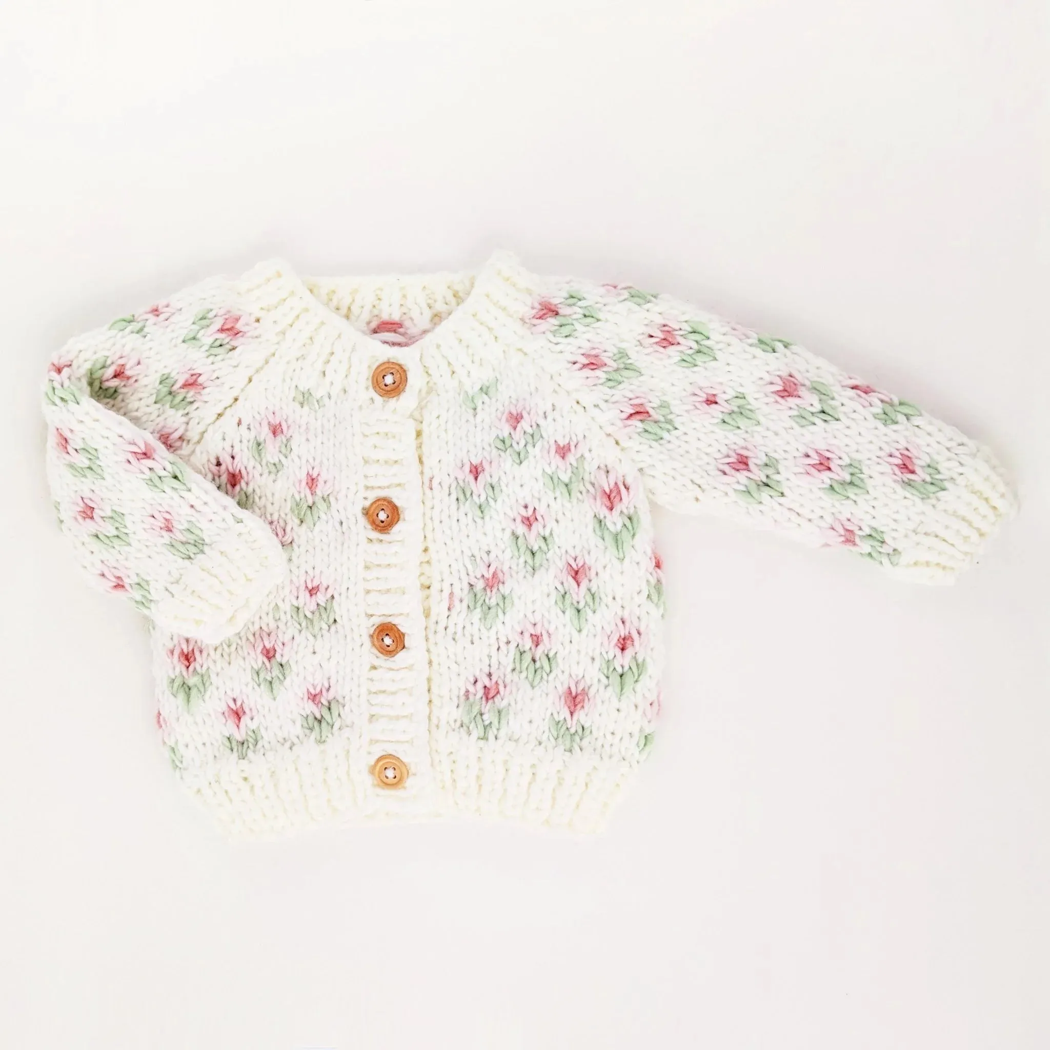 Bitty Blooms Blush Cardigan Sweater