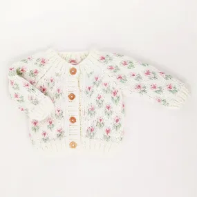 Bitty Blooms Blush Cardigan Sweater