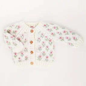 Bitty Blooms Blush Cardigan Sweater