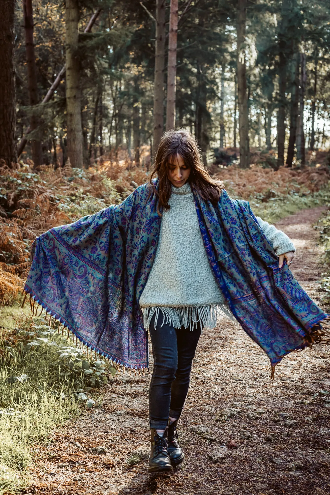 Blanket Scarf | Maroon & Blue