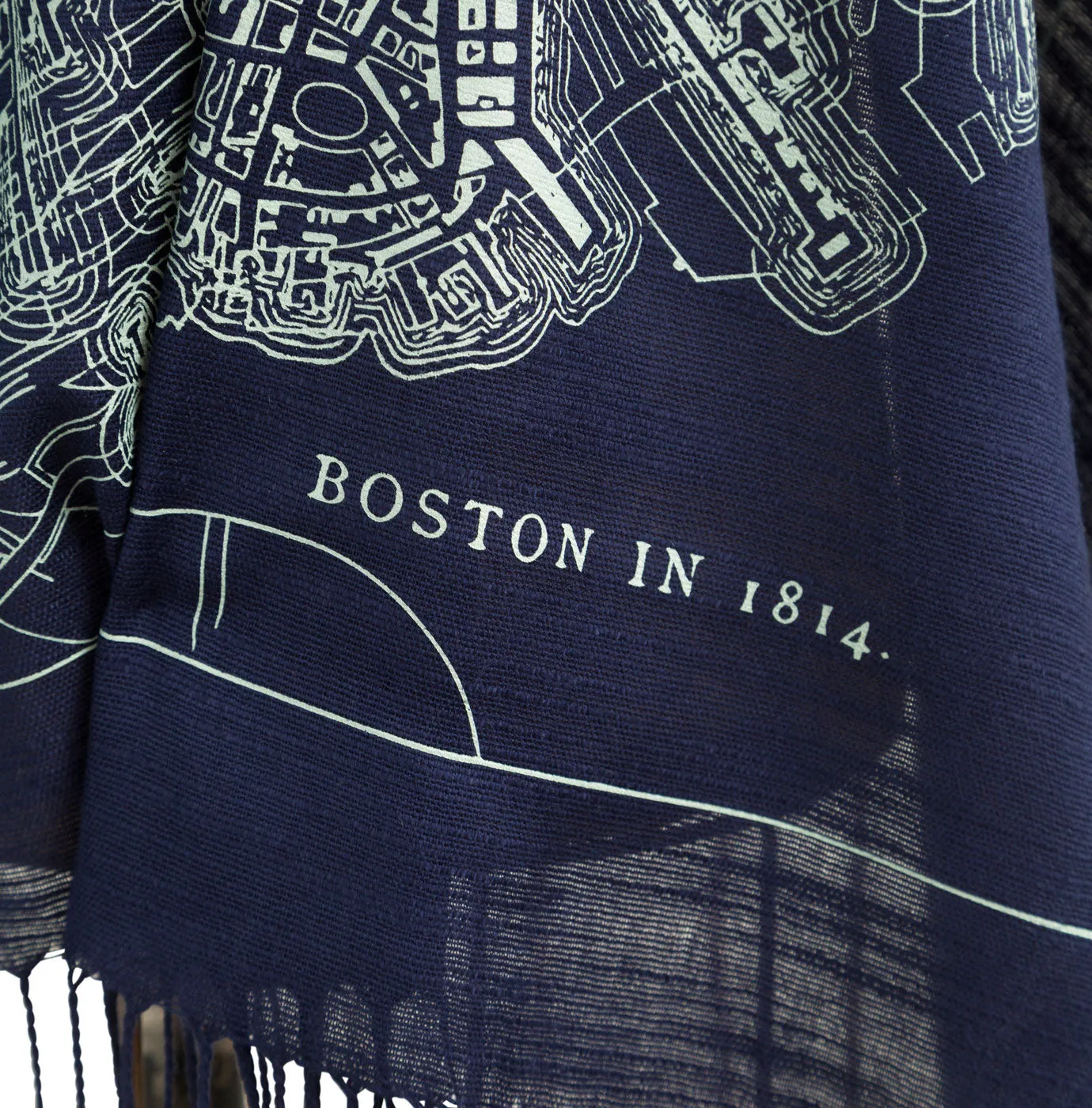 Boston Map Scarf, 1814 Vintage Map Bamboo Pashmina