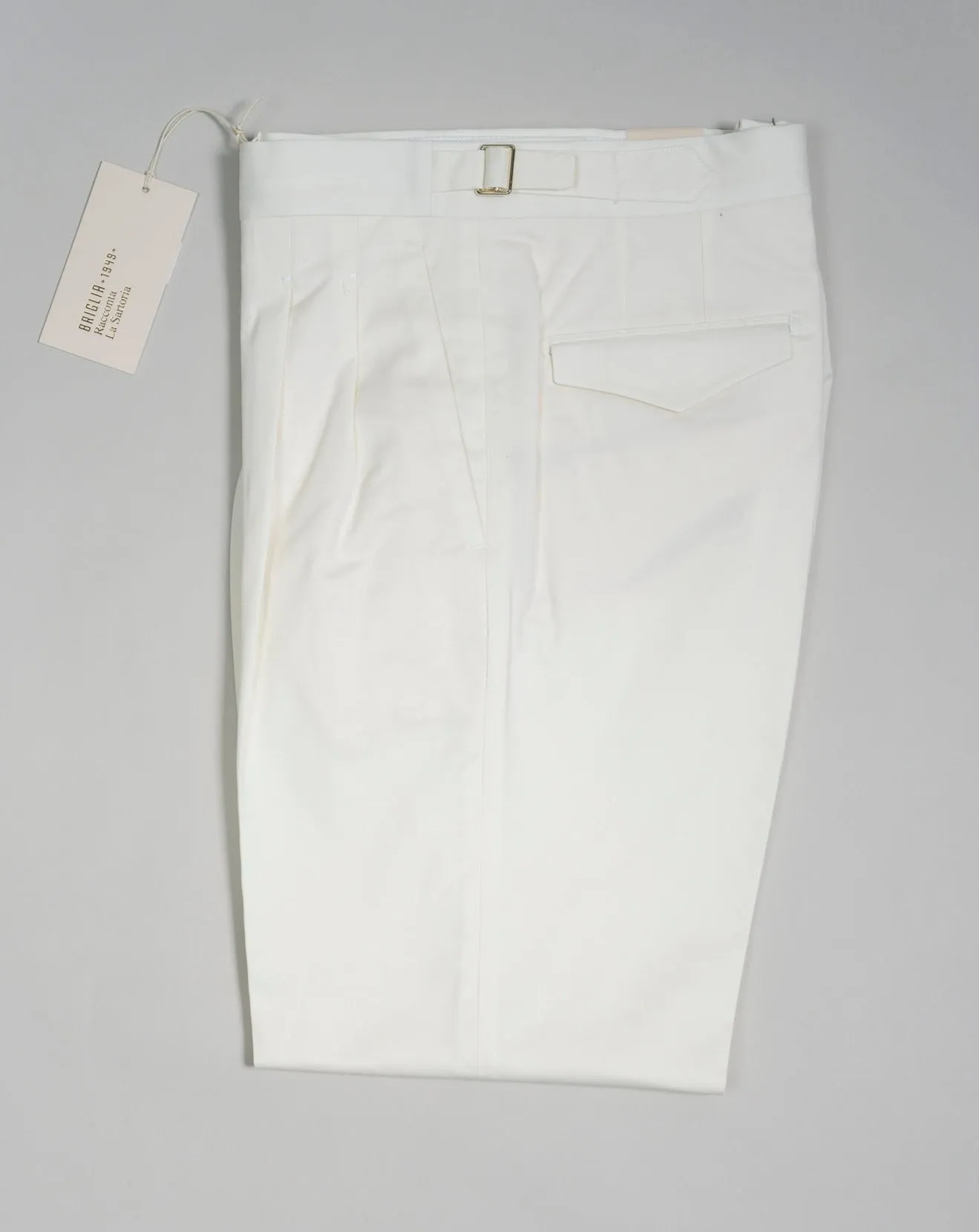 Briglia Pleated Cotton Chinos / Panna