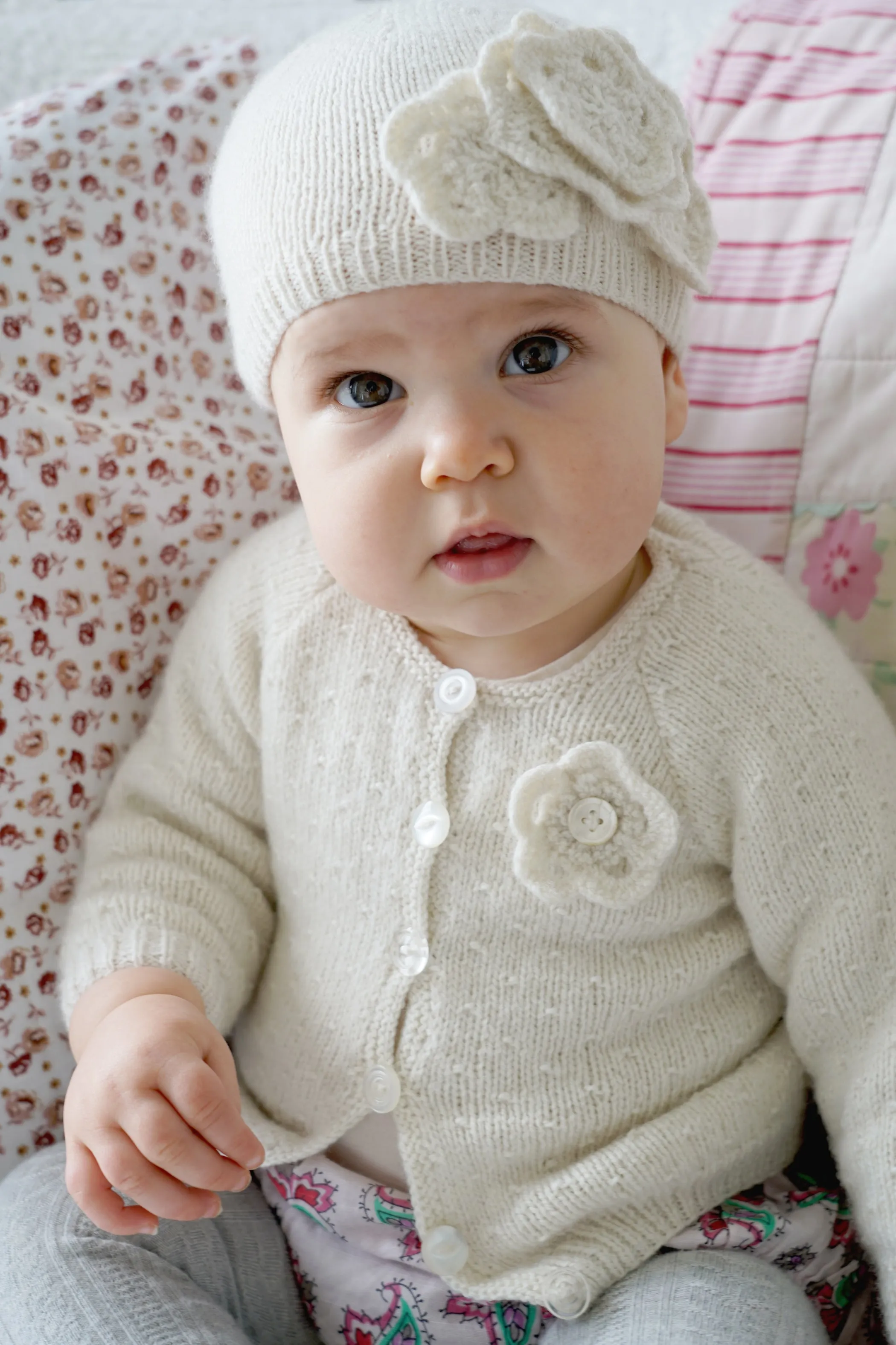 Brittany Floral Cardi, Hat and Shoes