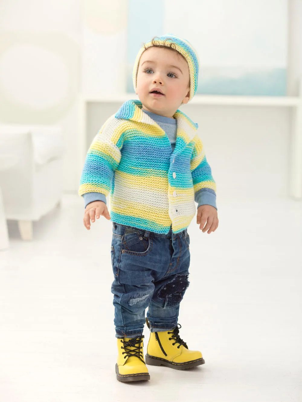 Brooklyn Boy's Cardi And Hat (Knit)