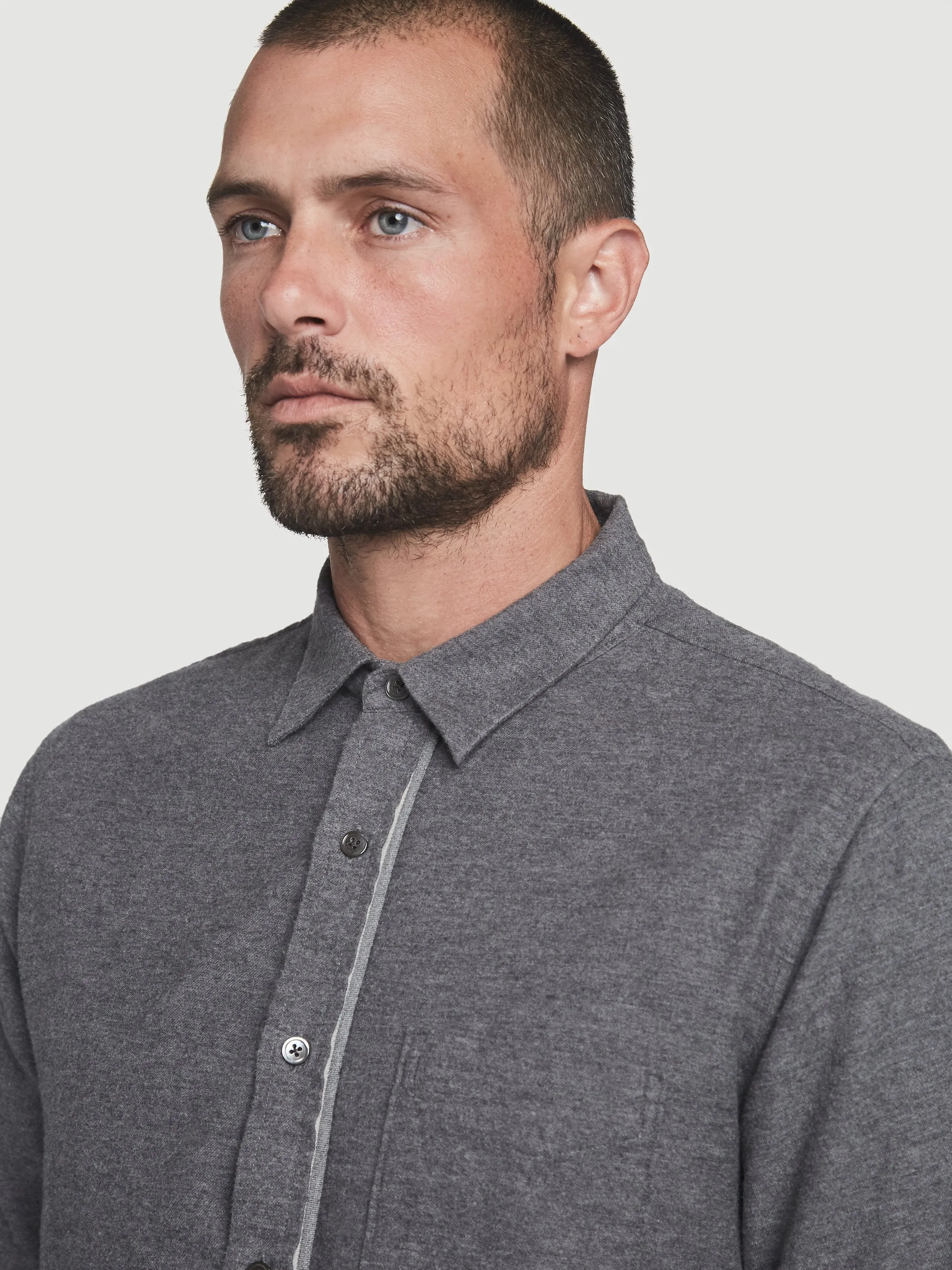 Brushed Flannel Shirt -- Gris