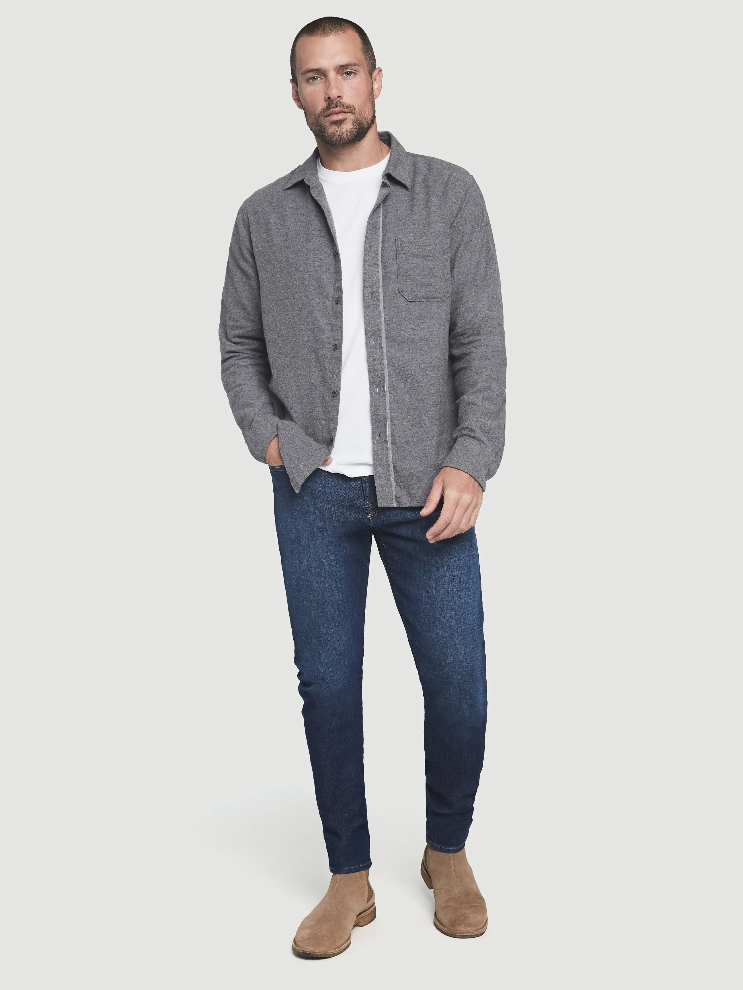 Brushed Flannel Shirt -- Gris