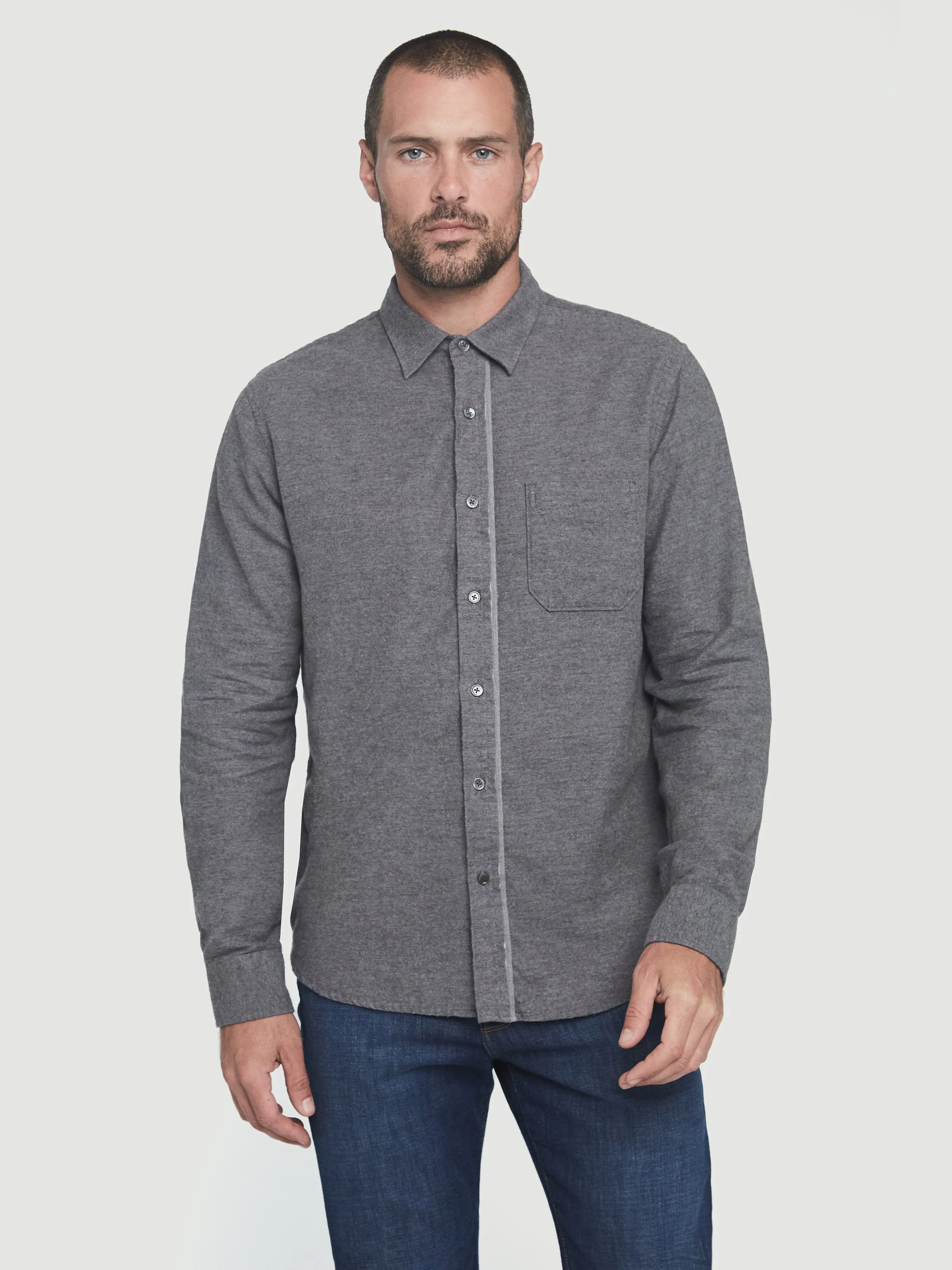 Brushed Flannel Shirt -- Gris