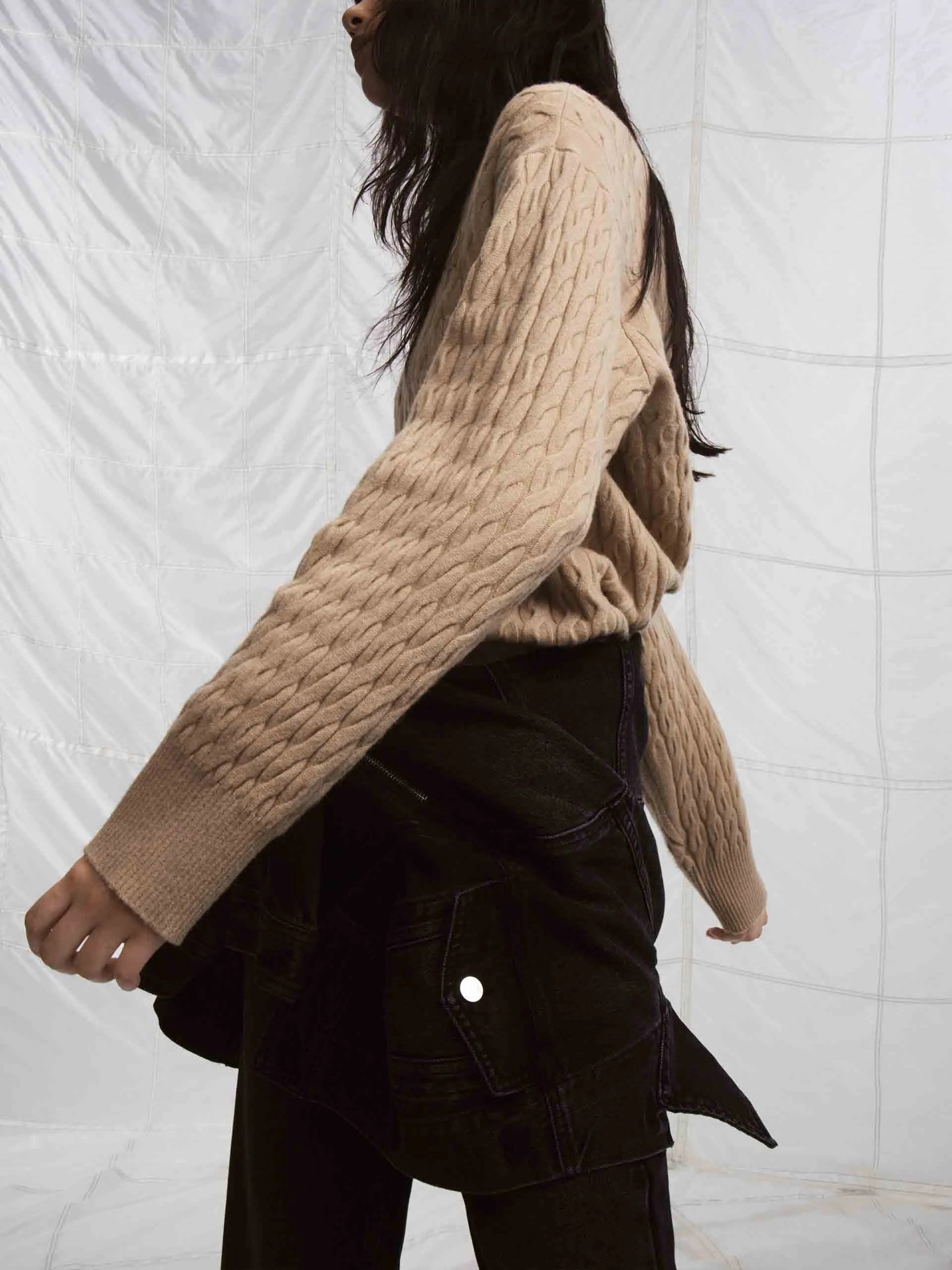 Cable Texture Knit Sweater