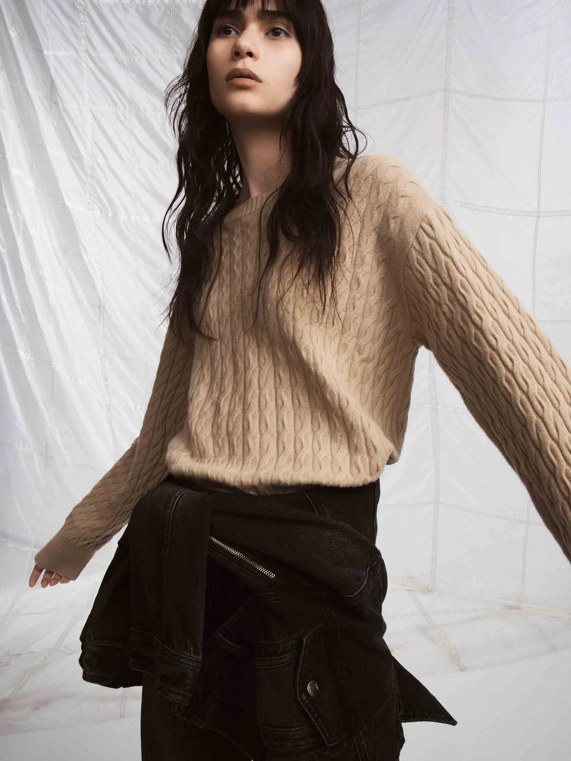 Cable Texture Knit Sweater