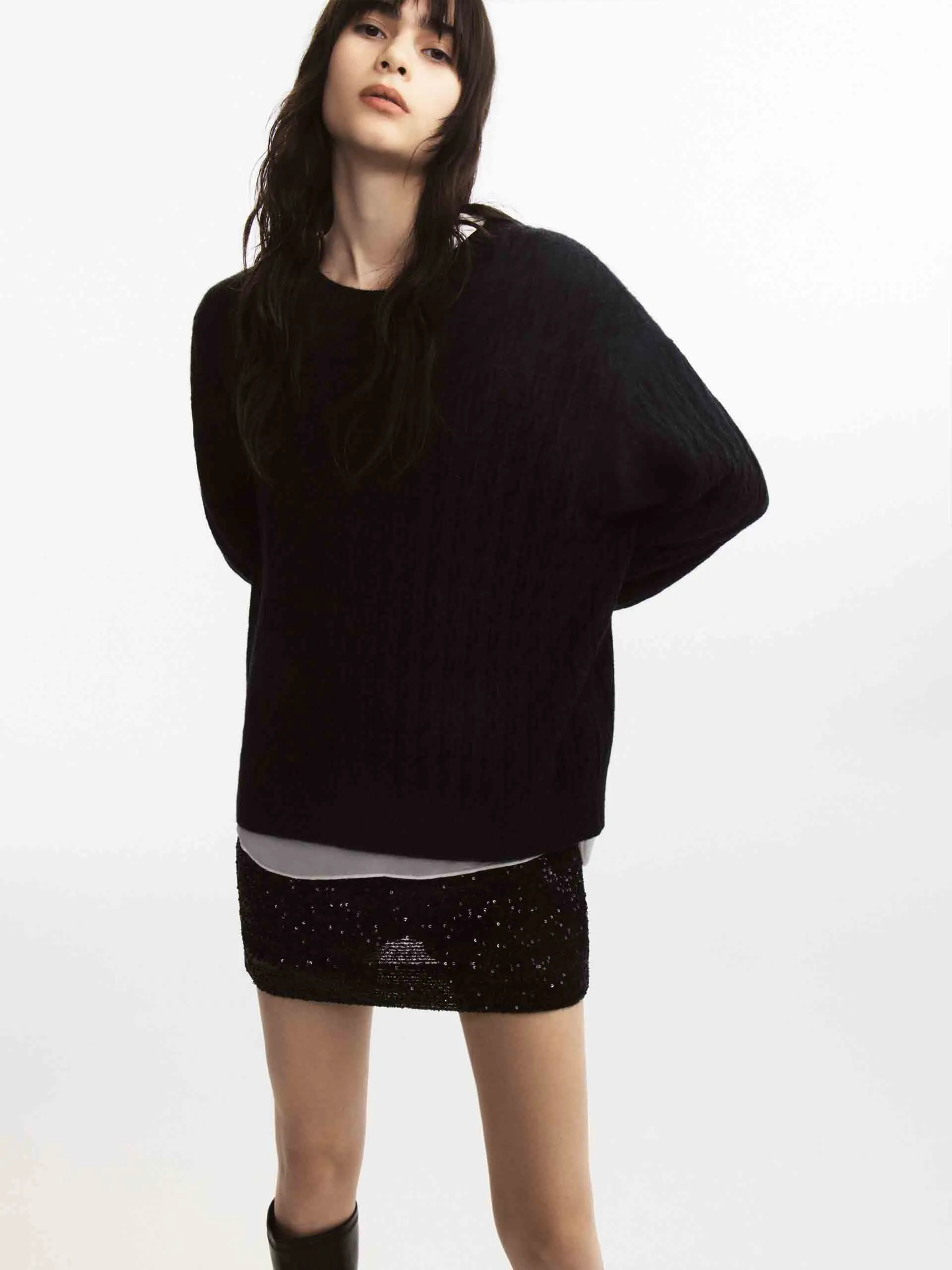 Cable Texture Knit Sweater