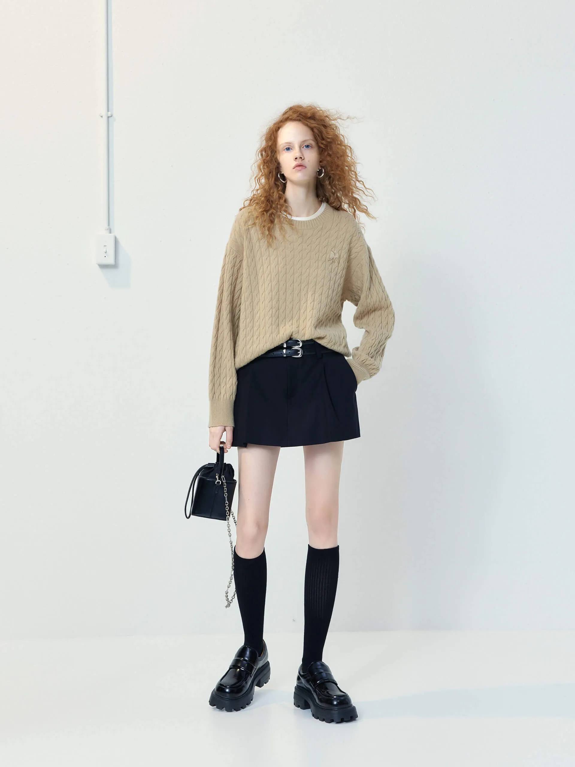 Cable Texture Knit Sweater