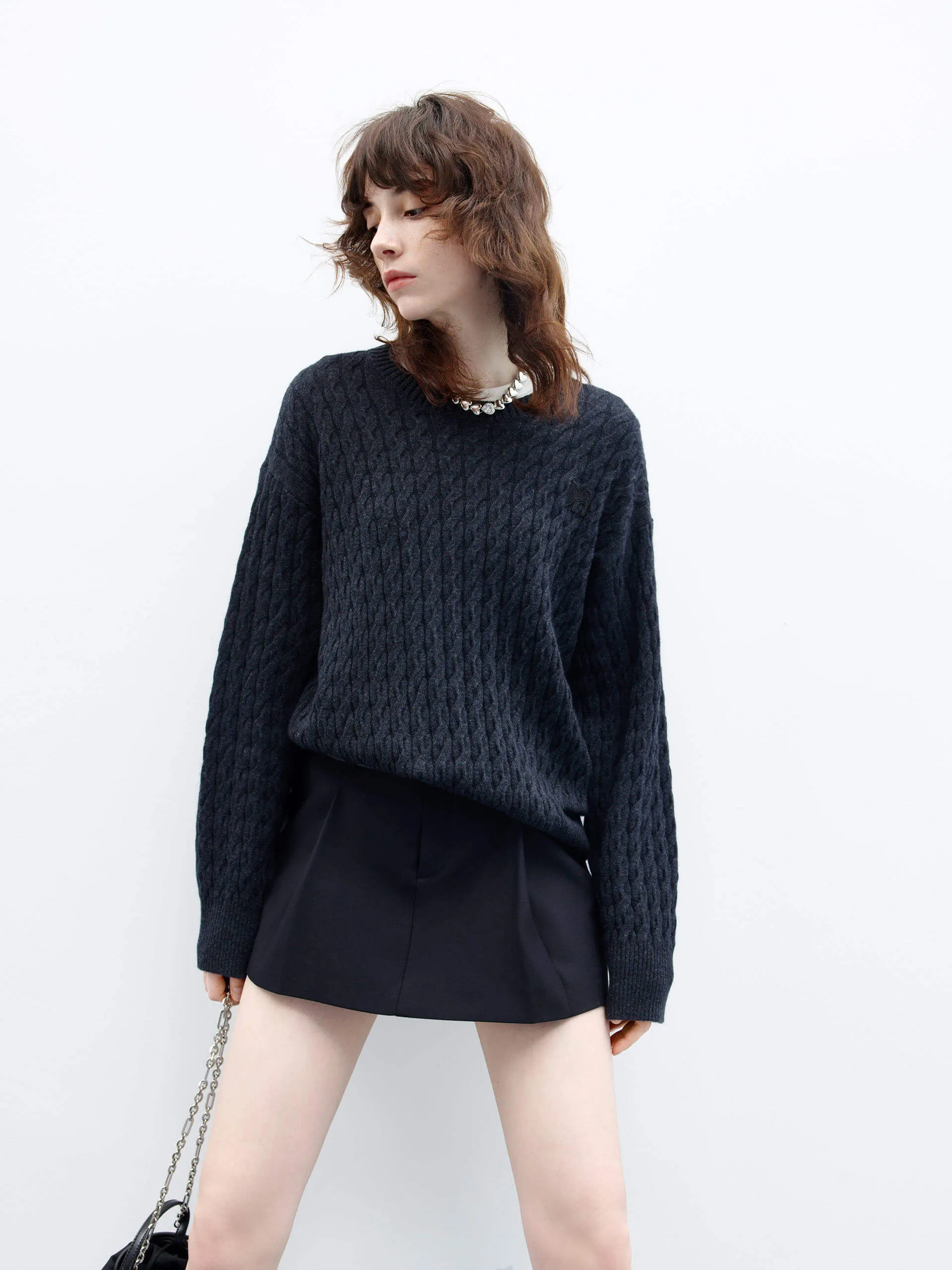 Cable Texture Knit Sweater