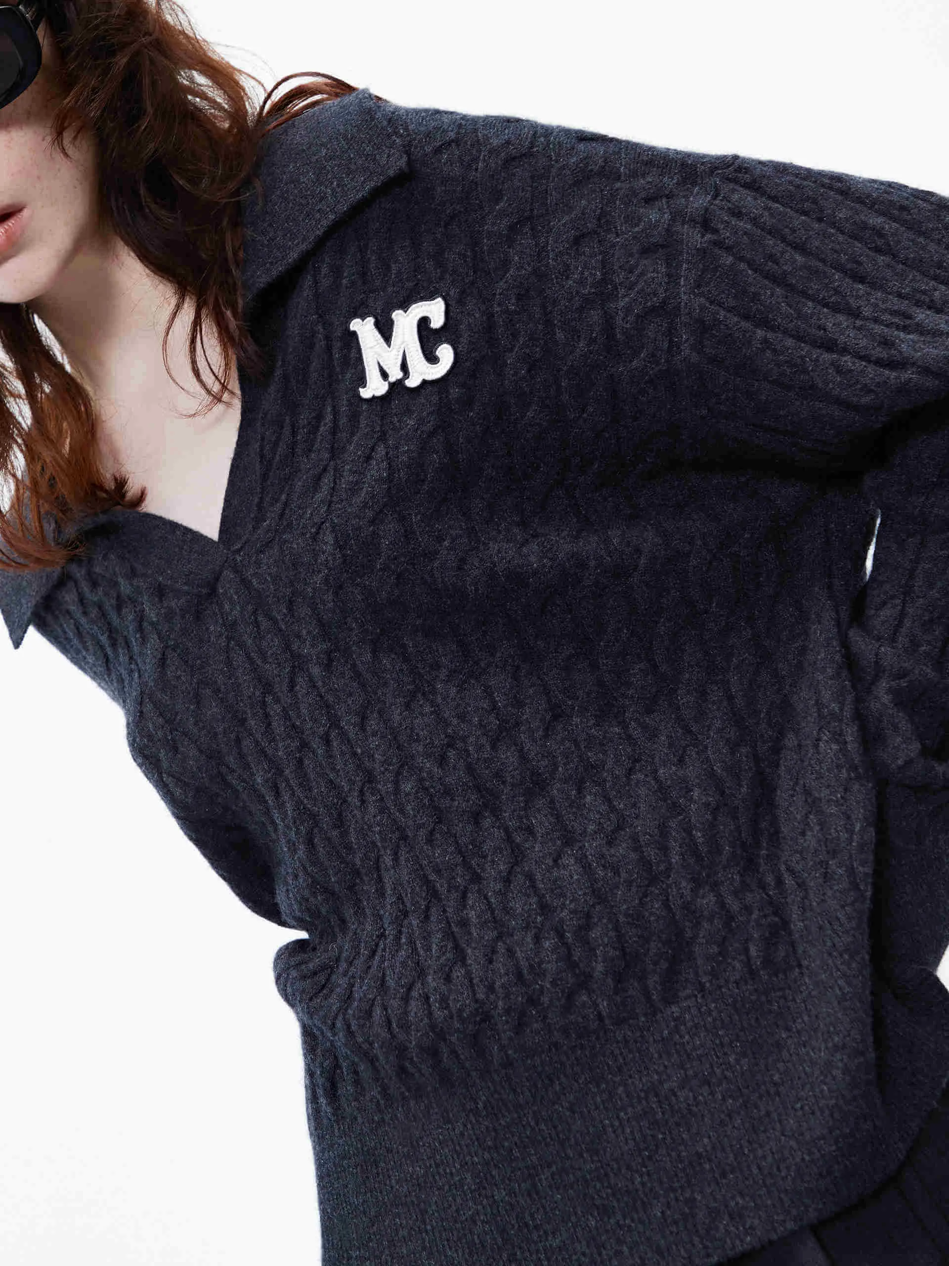 Cable Textured Wool Sweater