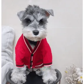 Cardigan Sweater for Dogs in Red