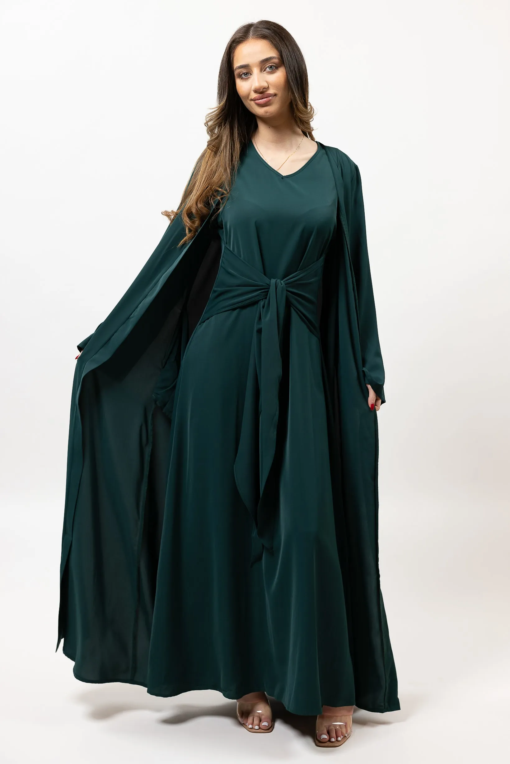 Cardigan Tia Tie Maxi Dress Set