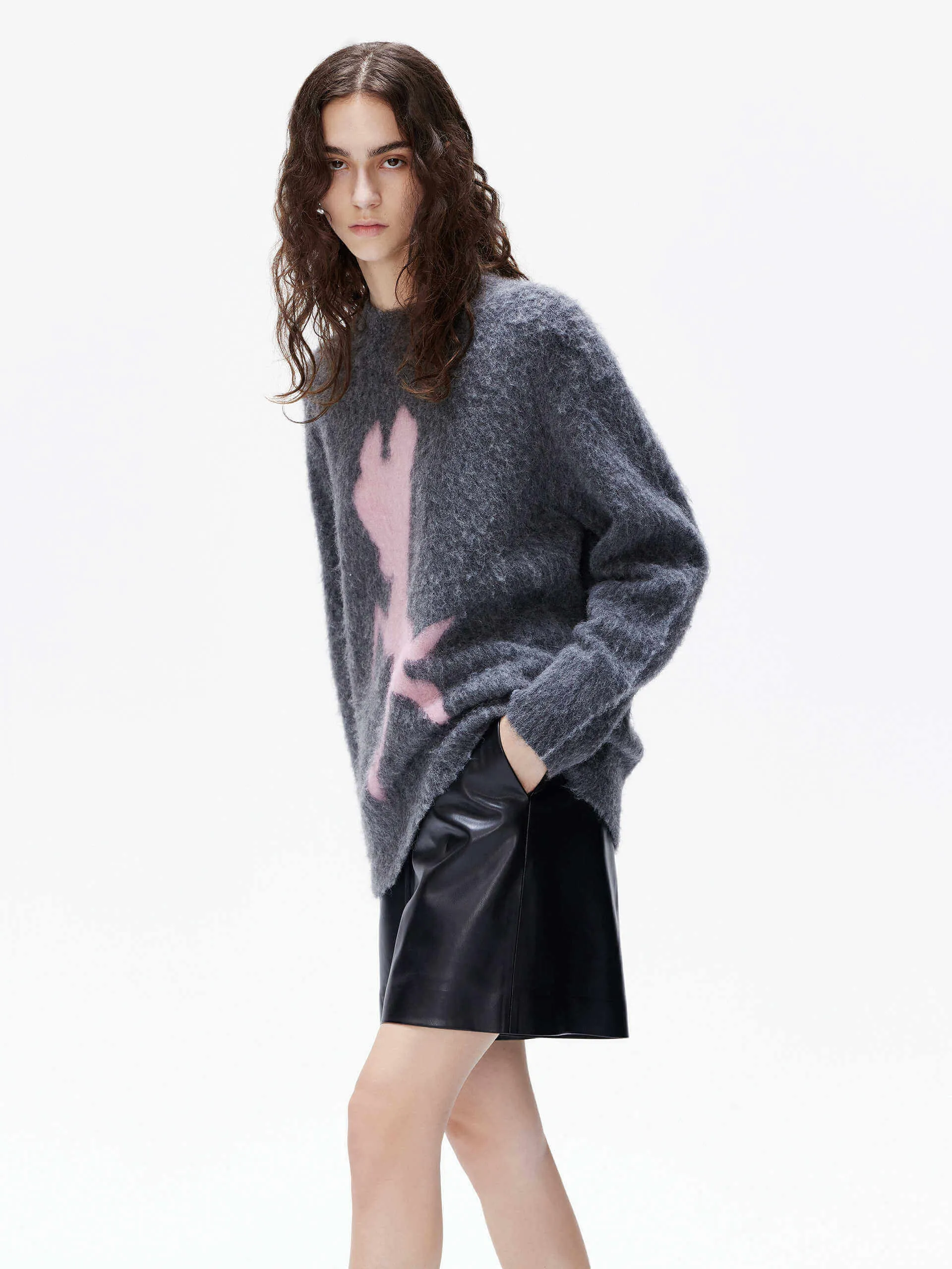 Cartoon Pattern Fuzzy Sweater