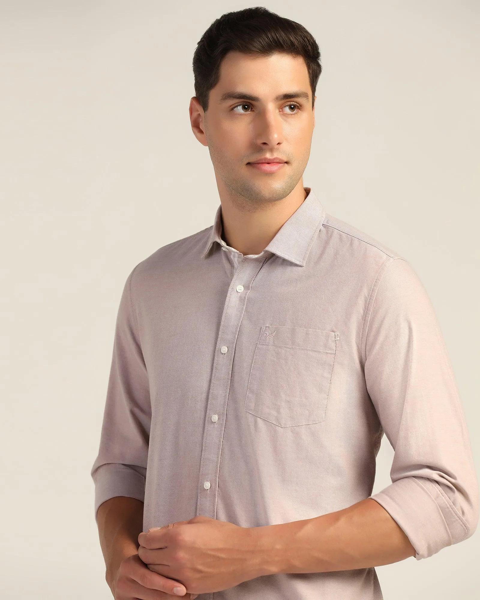 Casual Brown Textured Shirt - Solly